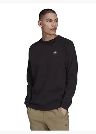 Adidas essentials (m) originals мужской свитшот черный на флисе