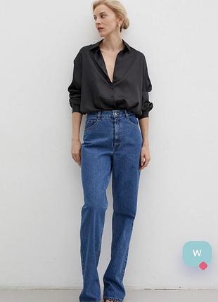 Подовжені сині джинси wide leg, 36р, must have