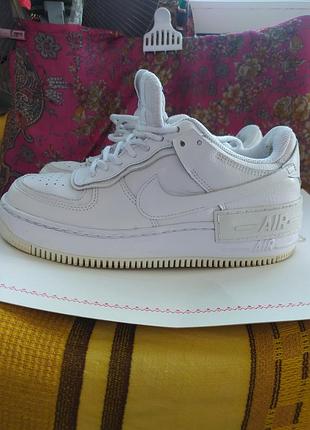 Жіночі кросівки nike air force 1 shadow "triple white"