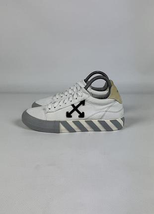 Кросівки кеди off-white low vulcanized eco canvas оригінал білі текстильні унісекс розмір 37 / 22 см до загину