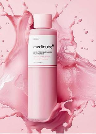 Тонер для обличчя medicube pdrn pink niacinamide milky toner 150 мл з pdrn, ніацинамідом та керамідами