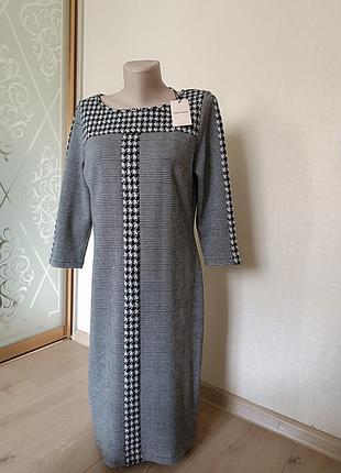 Новое платье на длинный рукав alba moda / теплое теплое платье в клетку