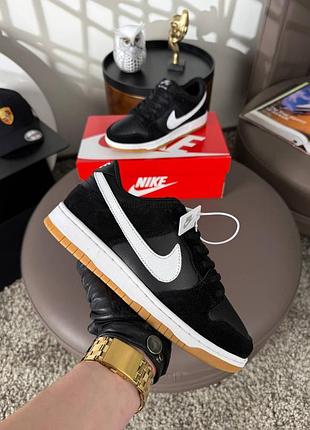 Женские кроссовки nike sb dunk low pro black white 37-38-39