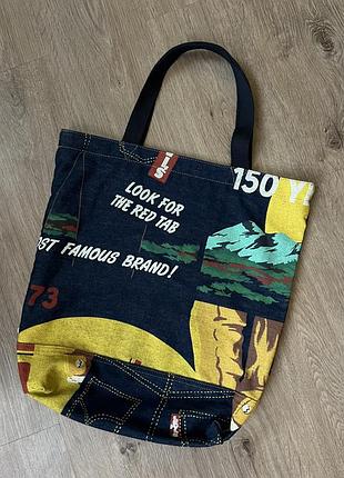 Levi’s 501 150th anniversary banner print denim tote bag джинсова сумка шопер