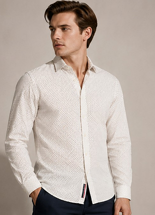Оригінальна сорочка zara man slim fit біла 100% бавовна l xl