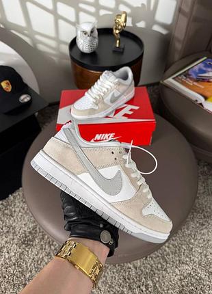 Женские кроссовки nike sb dunk low pro beige white grey 38-39
