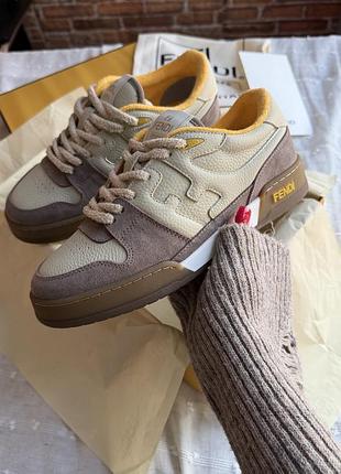 Кросівки фенді, кросівки fendi, кросівки на осінь, шкіряні кросівки