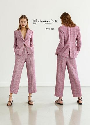 Massimo dutti льняные брюки в клетку