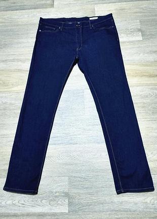 Чоловічі сині однотонні джинси m&amp;s, розмір 40/33 skinny.
