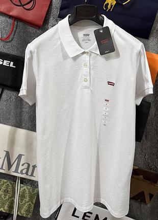 Футболка жіноча поло levi’s san francisco білий чорний s m l