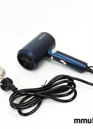 Фен rainberg rb-2212 8800 w с регулировкой температуры и скорости для сушки и укладки волос. цвет: синий