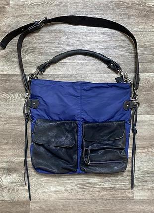 Оригінальна вінтажна сумка liebeskind berlin blue nylon leather utility  нейлон шкіра y2k
