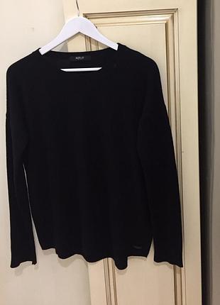 Новий.светр з кашеміру вовни преміум бренду replay italy signature logo cashmere wool dropped shoulders  sweater black оригінал .зі свіжих колекцій