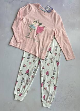Пижама на девочку демисезонная с балеринами primark р.110 см (4-5 года)