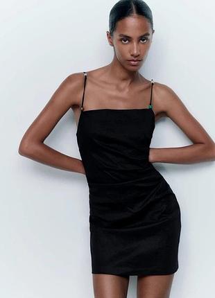Еластична сукня міді zara, літня сукня zara, сукня міді