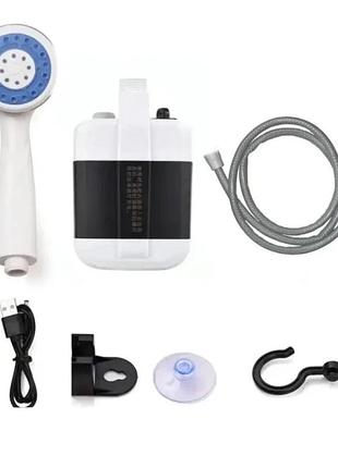 Душ портативний, кемпінговий з помпою на акумуляторі usb travel shower 2200 маг