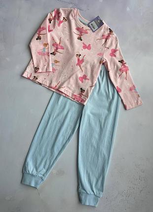 Пижама на девочку демисезонная с балеринами primark р.98, 122 см
