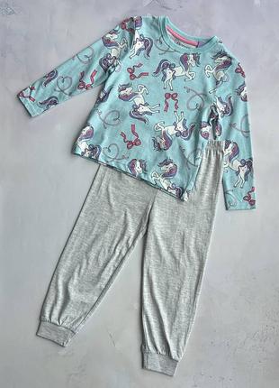 Пижама на девочку демисезонная с единорогами primark р.92, 98, 110 см