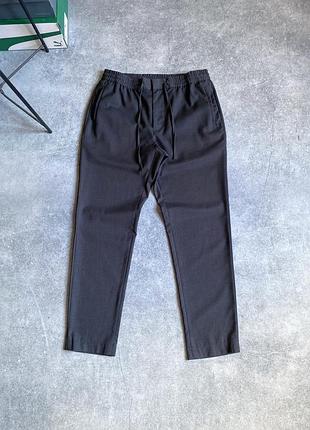 Reserved slim carrot fit оригінал чоловічі брюки штани джогери завужені вкорочені на підлітка хлопця в школу на 1 вересня темно сірі