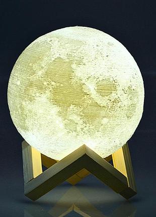 Нічник 3d світильник місяць moon touch control 15 см uft, настільна лампа нічник мікроклімат затишок 5 режимів