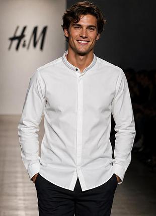 Сорочка чоловіча h&m біла l бавовна