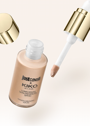 Хайлайтер-сироватка та рідкий бронзер з spf 30 just cavalli kiko milano lumicanvas skin enhancer - 02 morning glow (000283-02)