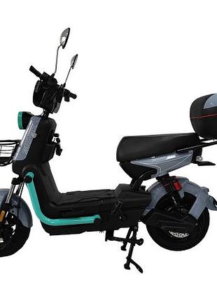 Велосипед з електромотором spark boost evo 14" 72v/1200w/20ah сірий з бірюзовим