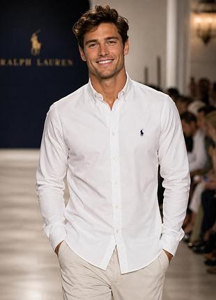Сорочка чоловіча ralph lauren біла l бавовна