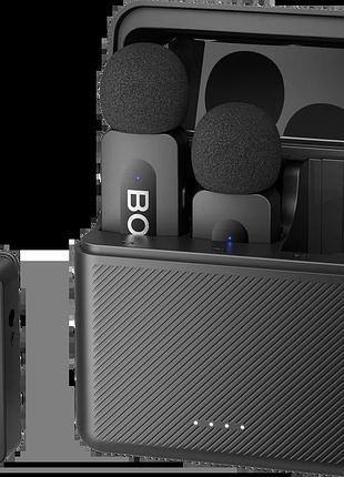 Бездротовий петличний мікрофон boya by-v35 trs for camera black