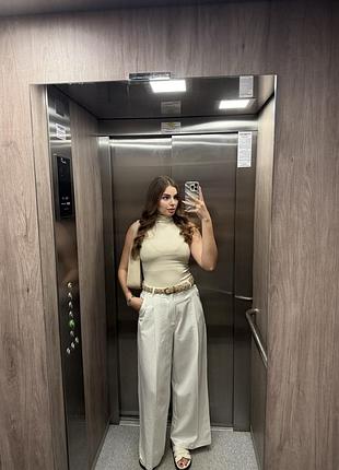 Білі брюки zara віскоза