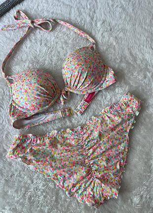 Яскравий бікіні victoria's secret з принтом "neon confetti".