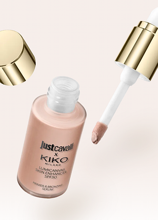 Хайлайтер-сироватка та рідкий бронзер з spf 30 just cavalli kiko milano lumicanvas skin enhancer - 03 savage amber (000283-03)