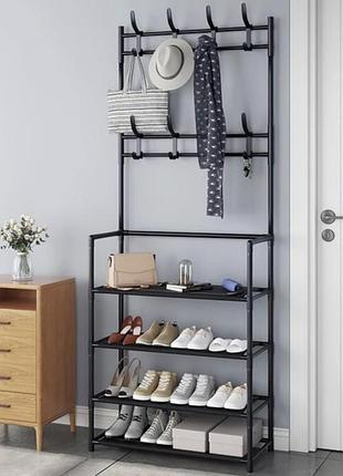 Універсальна вішалка для одягу new simple floor clothes rack розмір 60x29.5x151 см чорна