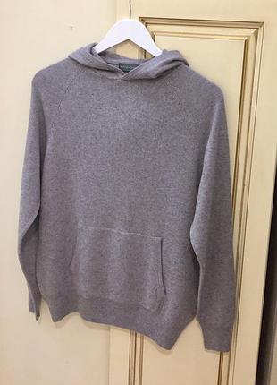 Нове. худі з кашеміру шовку royal class silk & cashmere relaxed hoodie grey оригінал зі свіжих колекцій