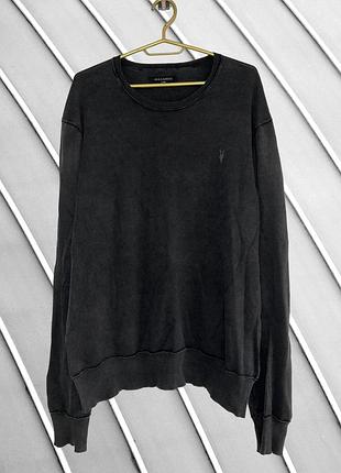 Мужской графитовый джемпер allsaints l xl оригинал оллсейнтс серая вываренная кофта с эффектом состарения 50 52 54