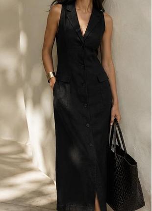 Льняное платье zara 82/18 состав