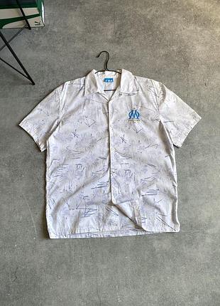 F.c. olympique de marseille vintage y2k block core shirt оригінал чоловіча жіноча сорочка фк марсель вінтаж вінтажна футбольна теніска гавайка