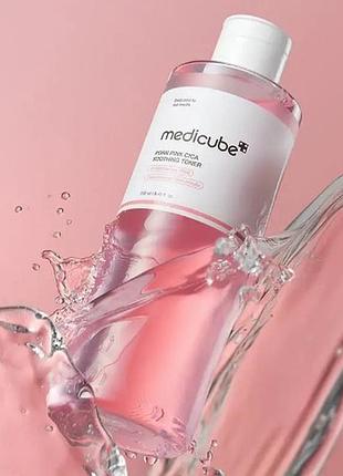 Тонер для обличчя medicube pdrn pink cica soothing toner 250 ml заспокоєння та зволоження чутливої шкіри