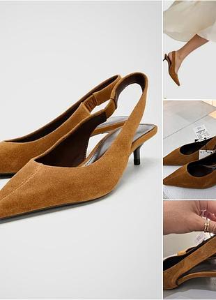 Замшеві туфлі/слінгбеки zara.