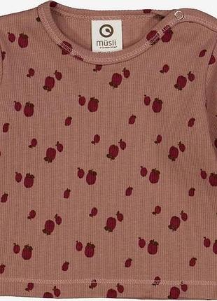 Детский лонгслив для девочки green cotton 74 см кофейный (25111263)