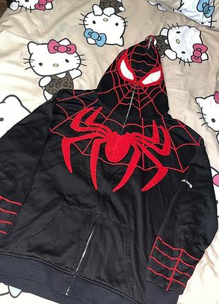 Худи spider-man, унісекс, без бренду, колір чорний, розмір l-m