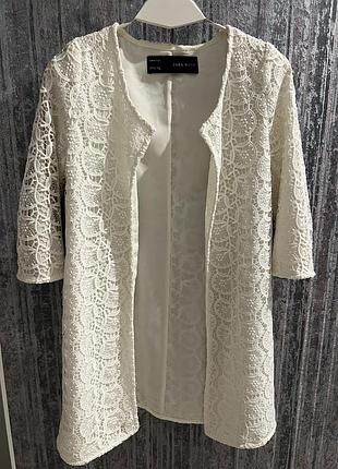 Новий жіночий кардиган zara basic, мереживо, розмір s