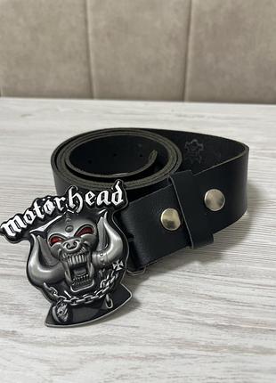 Чоловічий шкіряний ремінь з пряжкою motörhead