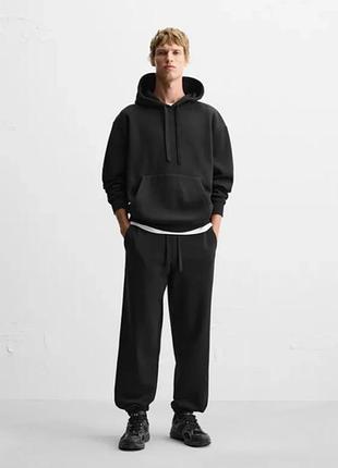 Джоггеры zara утепленные 19400 black
