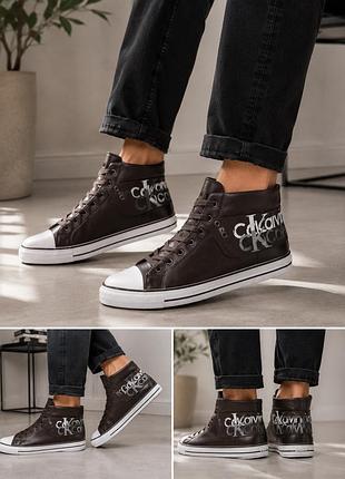 Шкіряні чоловічі кеди calvin klein