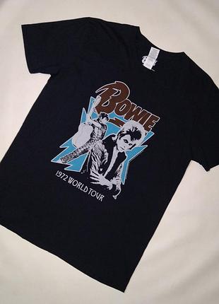 Черная футболка мерч девид боуи / david bowie 1972 world tour