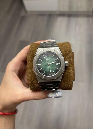 Годинник чоловічий seiko royal oak green mod