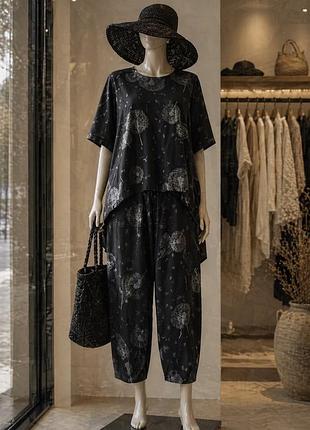 Пляжный брючный костюм двойка бохо boho.