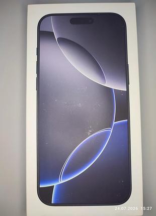 Коробка apple iphone 16 pro max, black titanium 256gb, a3084 myw33ll/a