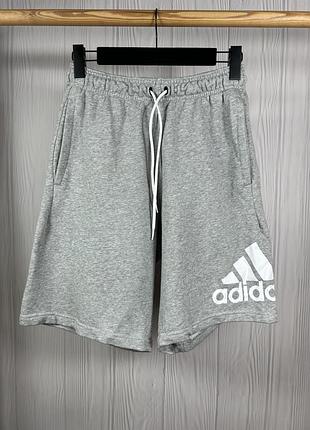 Adidas big logo cotton gray шорти коттонові з гарним дизайном розмір м